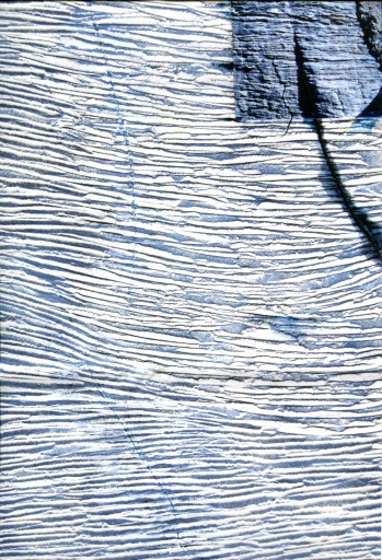 Erika Maria Riemer-Sartory: Ausschnitt aus 'Erosion'. o.J., Mischtechnik auf Leinen, 100 x 67 cm