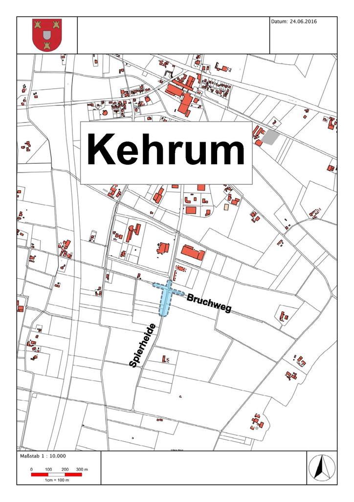 Das Bild zeigt eine Karte von Kalkar Kehrum