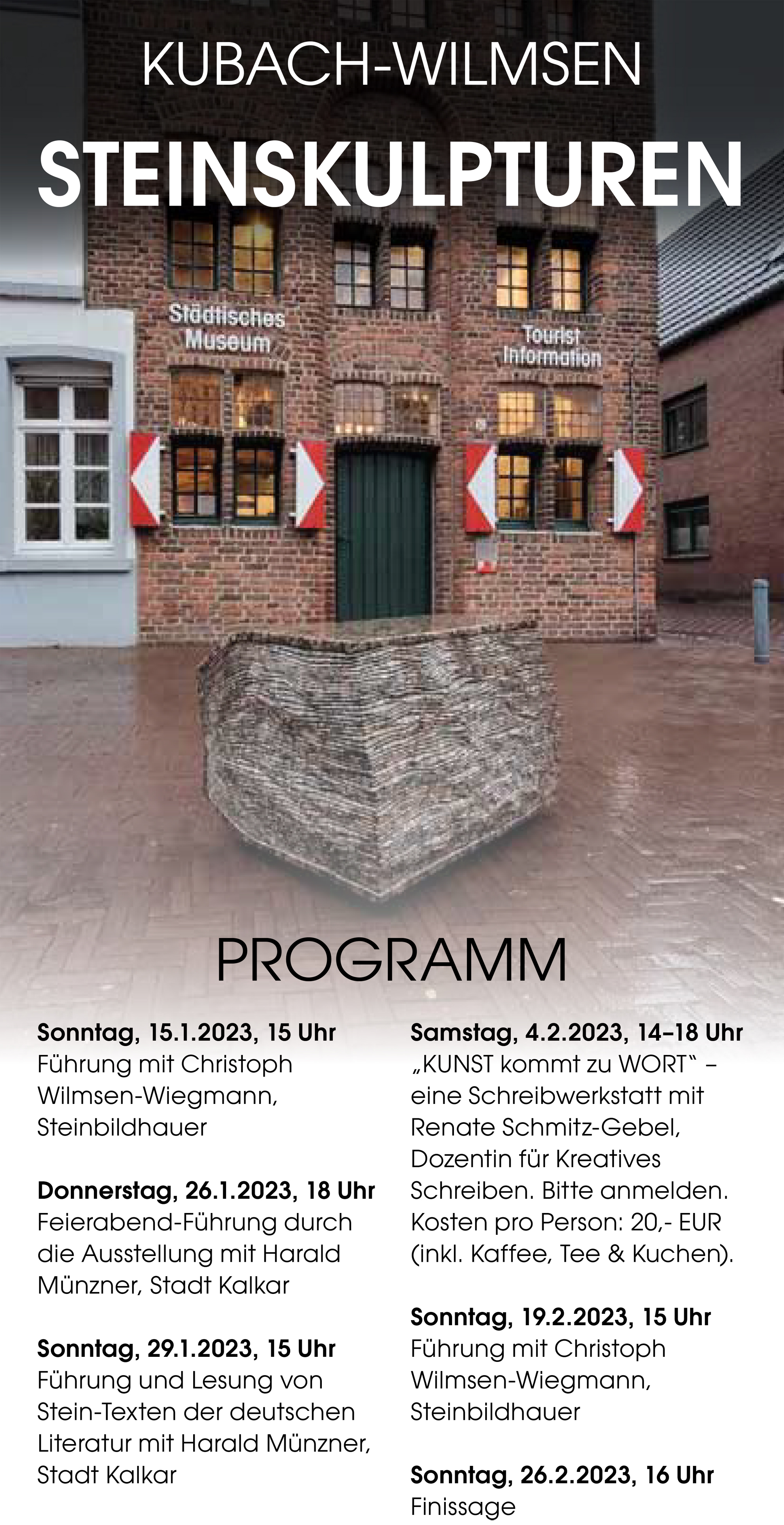 Programm zur Ausstellung Kubach-Wilmsen