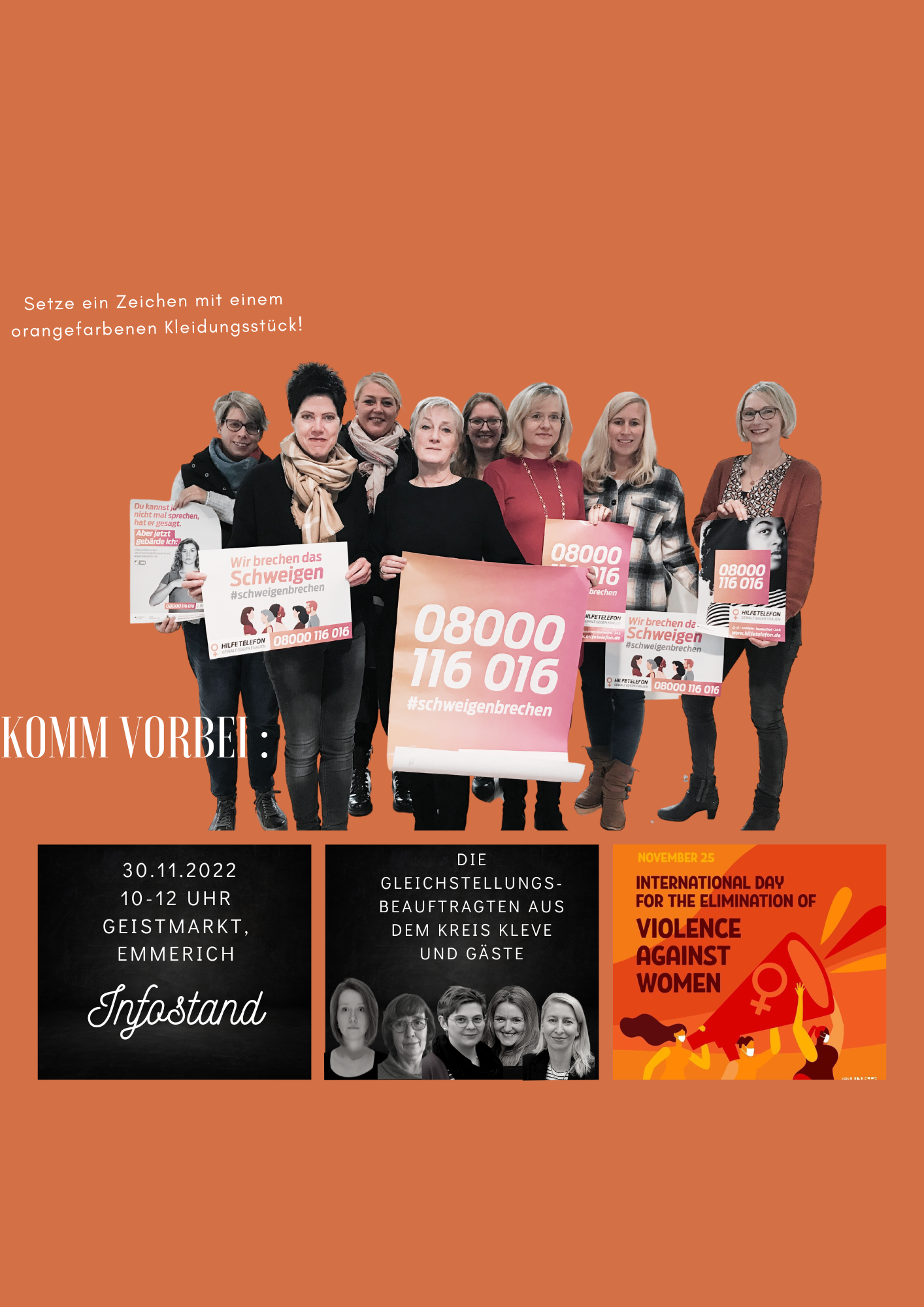 Das Foto zeigt ein Plakat zum Internationalen Tag gegen Gewalt an Frauen 2022.